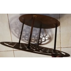 Porta manguera mandala Morocco chapa y hierro oxido-6-chapadeco.com