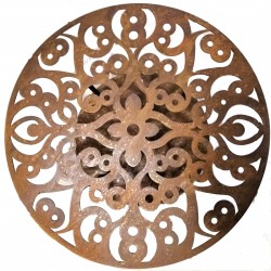 Porta manguera mandala Morocco chapa y hierro oxido-4-chapadeco.com