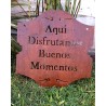 Cartel DISFRUTAMOS MOMENTOS 38x43 chapa oxido premium-2-chapadeco.com