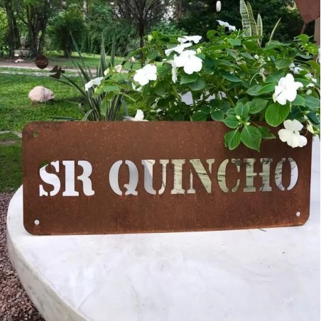 Cartel SR QUINCHO 22x42 chapa oxido vintage