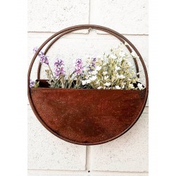 Maceta circular colgante 30cm. chapa oxido