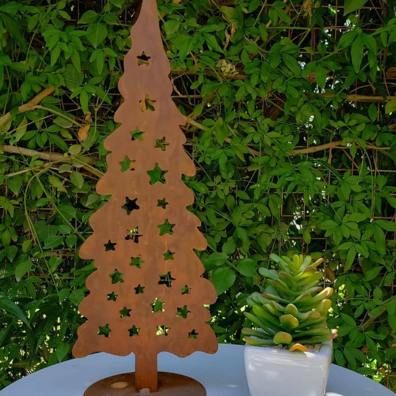 Pino arbolito de navidad 40cm Apoyo chapa oxido - 4