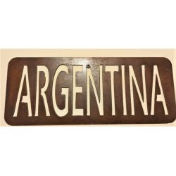 Cartel patente Argentina vintage oxido 38x15