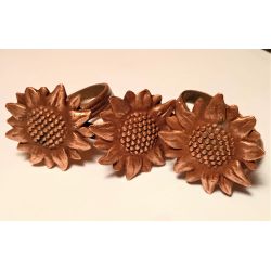 6x Anillos servilleteros girasol cobre premium