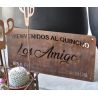 Cartel quincho los amigos 56x27 chapa oxido vintage-3-chapadeco.com
