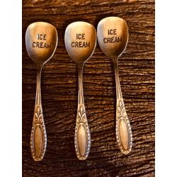 set x6 Cucharas ICE CREAM bronce viejo