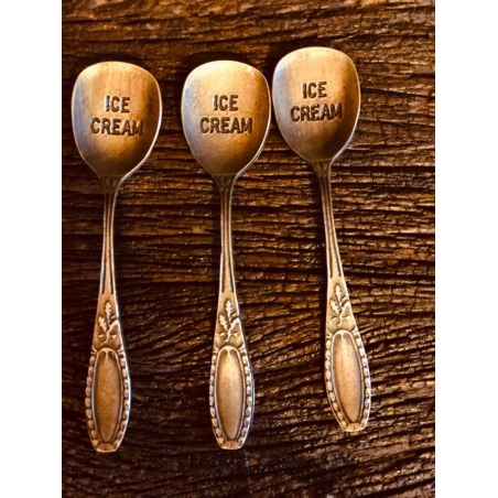 set x6 Cucharas ICE CREAM bronce viejo