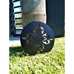 Mandala flor 40 cm chapa para colgar negra