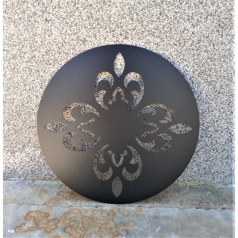 Mandala flor 40 cm chapa para colgar negra