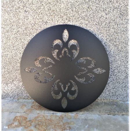 Mandala flor 40 cm chapa para colgar negra