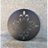 Mandala flor 40 cm chapa para colgar negra