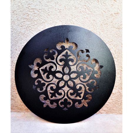 Mandala 40cm chapa para colgar negra