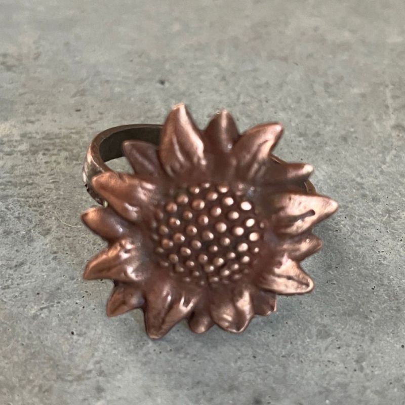 6x Anillos servilleteros girasol cobre premium