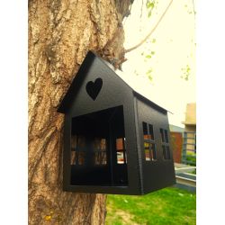 Casita chapa  fanal o comedero de aves negro-4-chapadeco.com