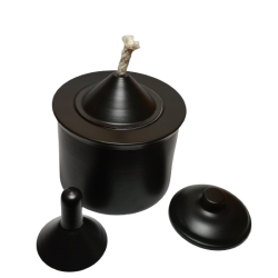 2 en 1 QUEMADOR CHIMENEA BIOETANOL + ANTORCHA CITRONELA VOLCANO NEGRO