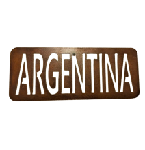 Cartel patente Argentina vintage oxido 38x15