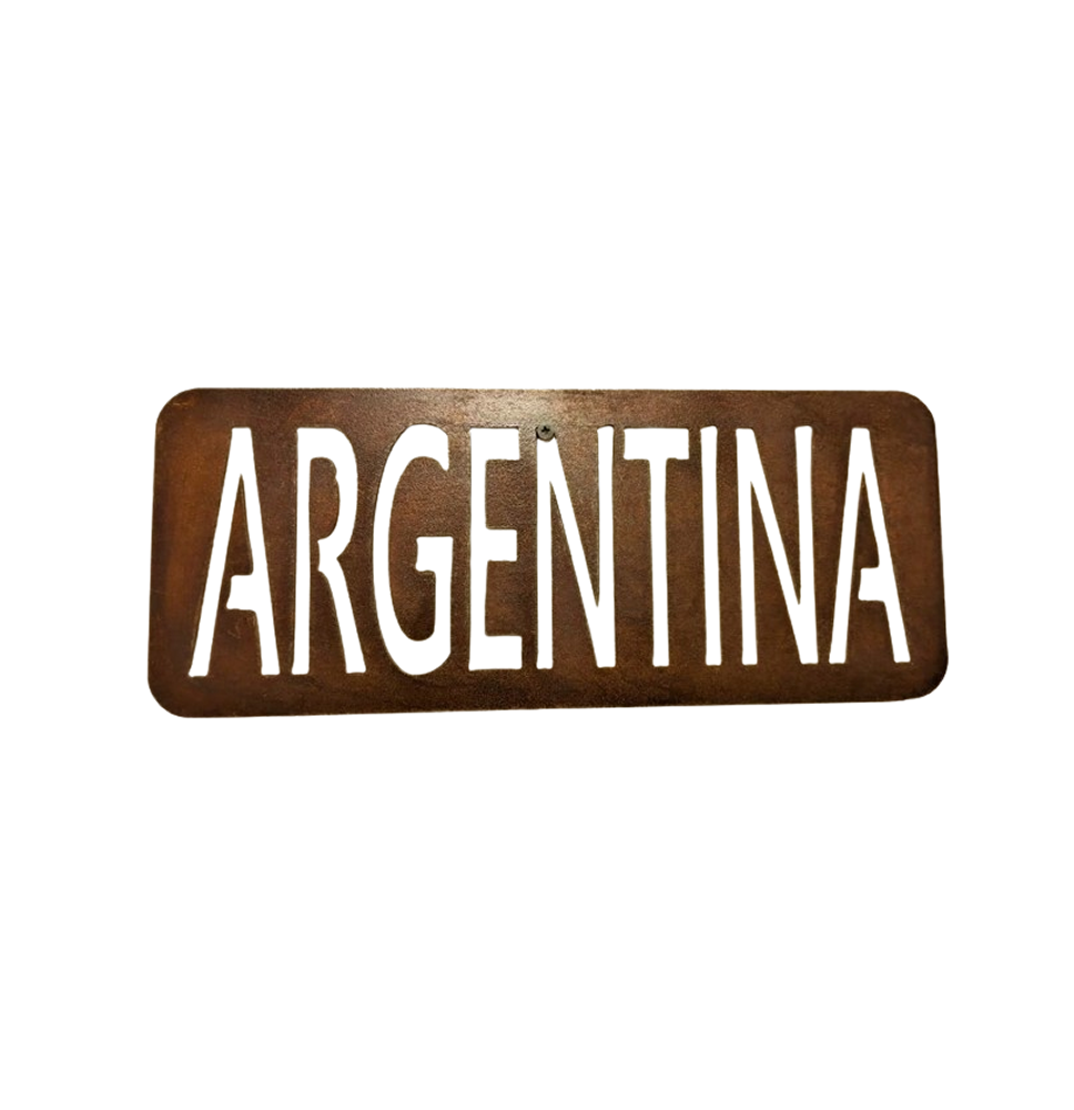 Cartel patente Argentina vintage oxido 38x15