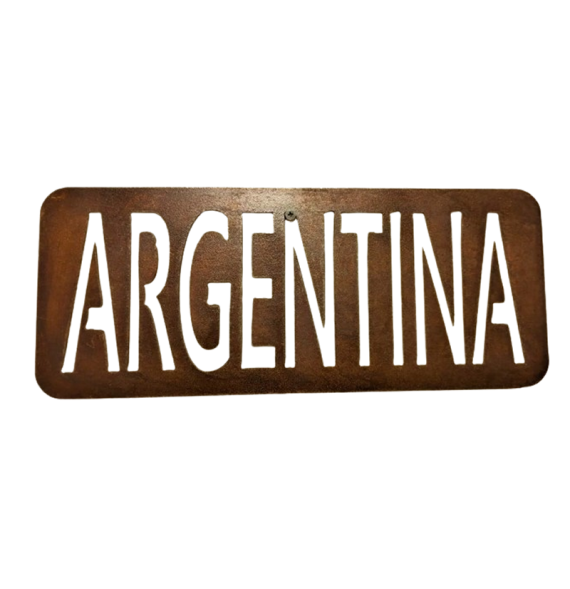 Cartel patente Argentina vintage oxido 38x15