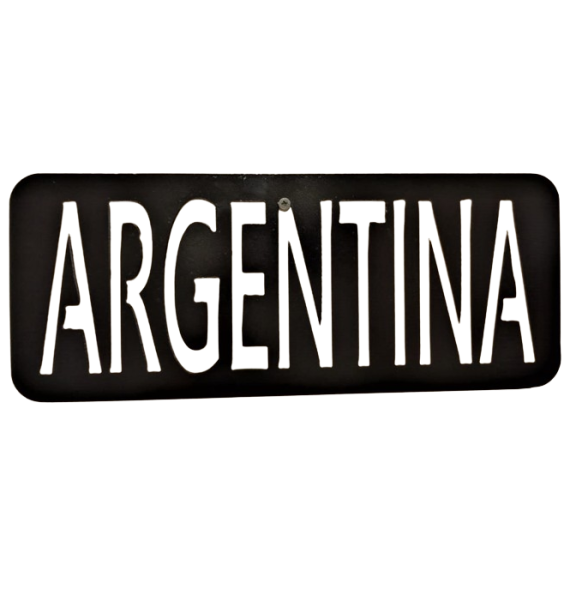 Cartel patente Argentina negro 38x15