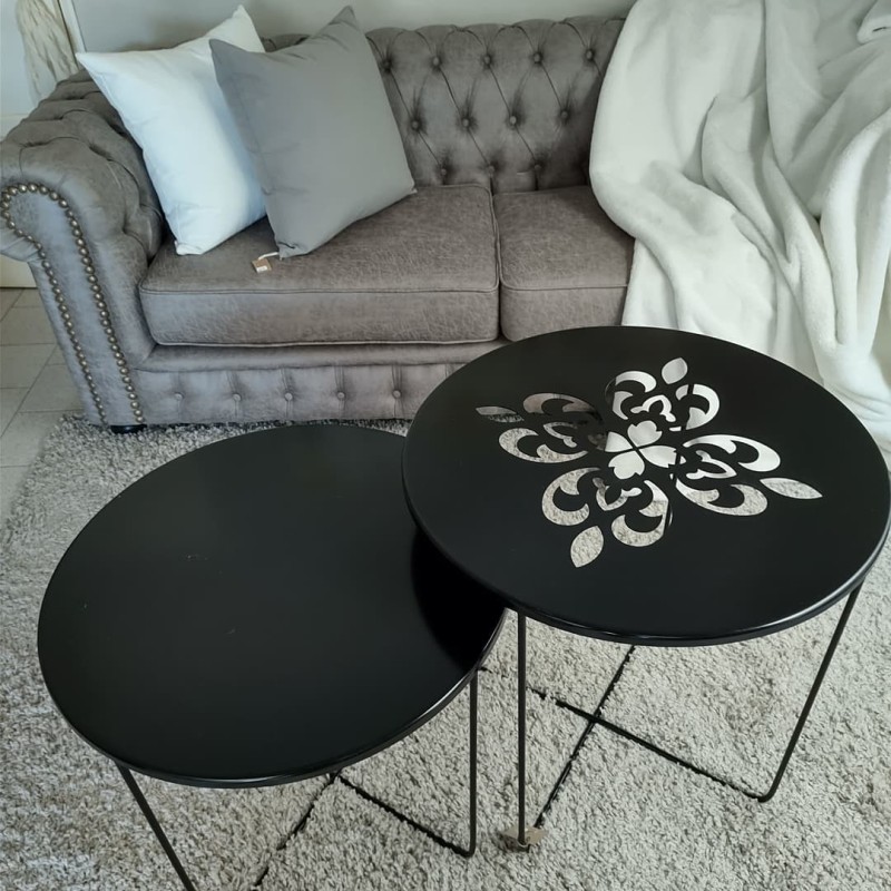 Mesa ratona NEGRA interior/exterior 60 Cm flor calada-1-chapadeco.com Mesa ratona NEGRA interior/exterior 60 Cm flor calada-1-chapadeco.com