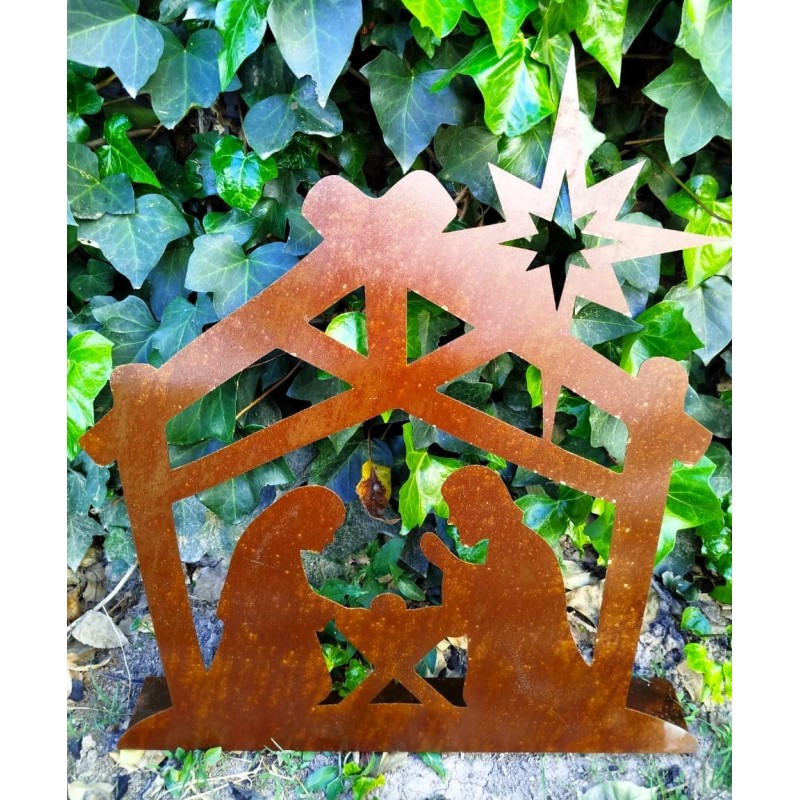 Pesebre de apoyo XL 61x68 chapa oxido - 1