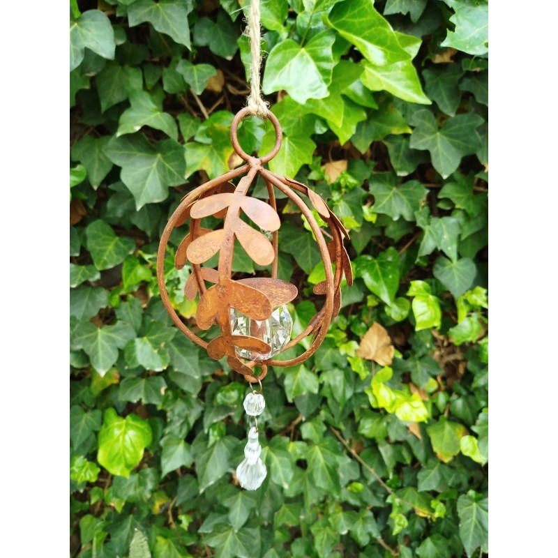 Porta vela Jaula hoja colgante esfera hierro y caireles Premium-1-chapadeco.com Porta vela Jaula hoja colgante esfera hierro y caireles Premium-1-chapadeco.com