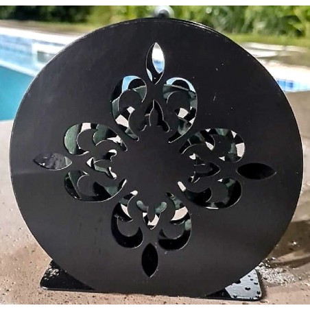 Porta espiral forma flor chapa negro