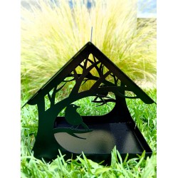 Comedero casita pájaros XL + soporte negro-6-chapadeco.com