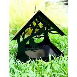 Comedero casita pájaros XL + soporte negro-7-chapadeco.com