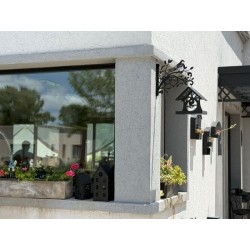 Comedero casita pájaros XL + soporte negro-4-chapadeco.com