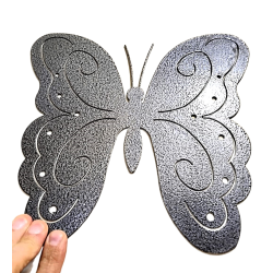 SET X3 FIGURAS MARIPOSA 3D PINTURA EPOXI NEGRA