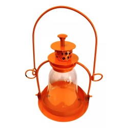 Mini fanal campana vidrio chapa naranja