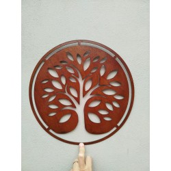 Mandala arbol calado 40cm chapa oxido