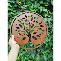 Mandala arbol calado 40cm chapa oxido