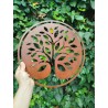 Mandala arbol calado 40cm chapa oxido