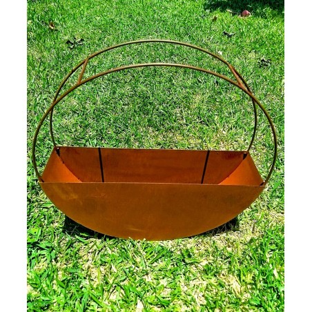 Maceta circular colgante 30cm. chapa oxido