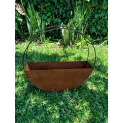 Maceta circular colgante 30cm. chapa oxido