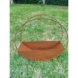 Maceta circular colgante 30cm. chapa oxido