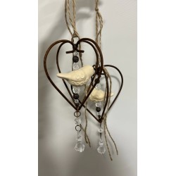 Colgante hierro corazón completo c/pajarito cerámica crudo-3-chapadeco.com