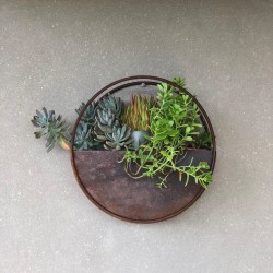 Maceta circular 20cm. oxido-4-chapadeco.com
