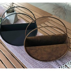 Maceta circular 20cm. oxido-7-chapadeco.com
