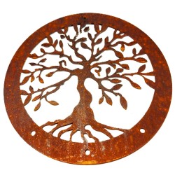 Mini mandala arbol de la vida 18cm chapa oxido