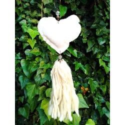 Borla corazón de tela