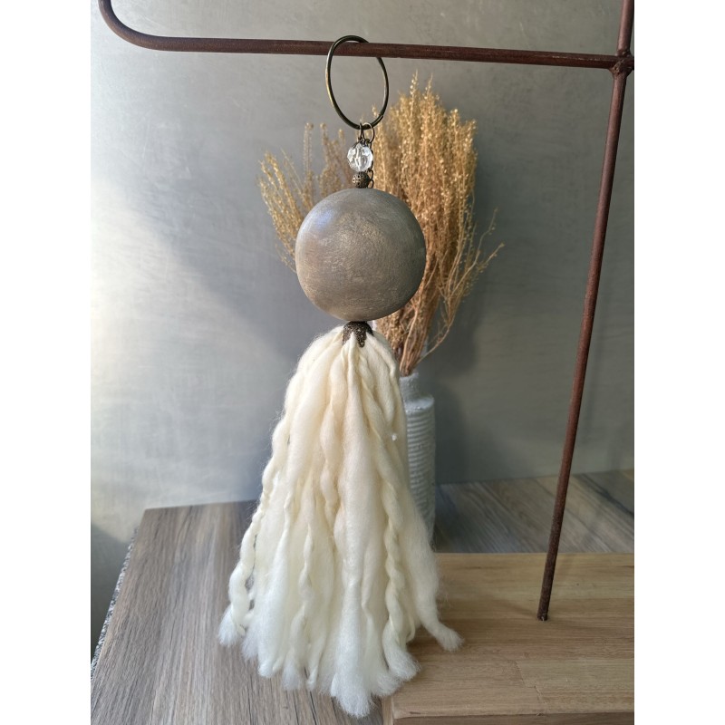 Borla medallón cerámica pintado gris rustico-1-chapadeco.com