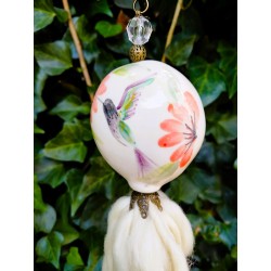 Borla medallón cerámica pintado colibrí-2-chapadeco.com