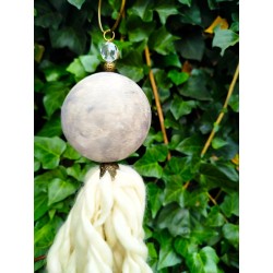 Borla medallón cerámica pintado gris rustico-2-chapadeco.com