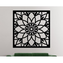 Cuadro mandala geométrica 50x50cm chapa negro-1-chapadeco.com