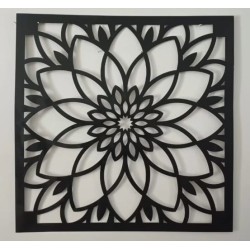 Cuadro mandala geométrica 50x50cm chapa negro-2-chapadeco.com