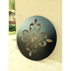 Mandala flor 60 cm chapa para colgar negra-1-chapadeco.com