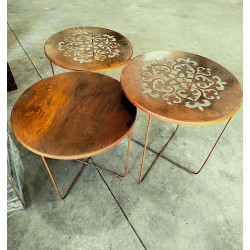 Mesa ratona oxido interior/exterior 60 Cm lisa-2-chapadeco.com